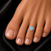 Sky Blue Blossom Rose Gold Toe Ring Set